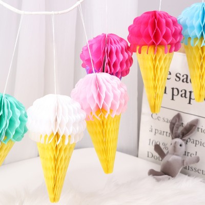 Party Decoration Items Ice Cream honey comb ball 20cm