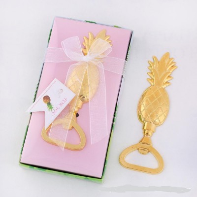 Wedding Souvenirs Guests Return Elegant Box Gold Pineapple Bottle Opener