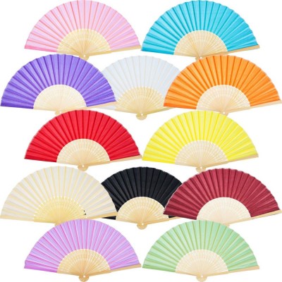 Popular Silk Folding Hand Fan for Wedding Favor