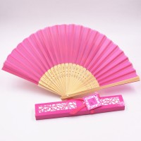 Wedding Favors Fuhsia Elegant Gift Box Fushia Luxurious Silk Fan