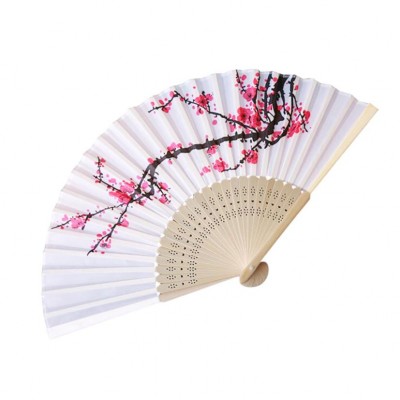 Cherry Blossom High Quality Silk fan For Wedding Favors