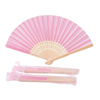 Wedding Favors Pink Organza Bag Pink Luxurious Silk Fan