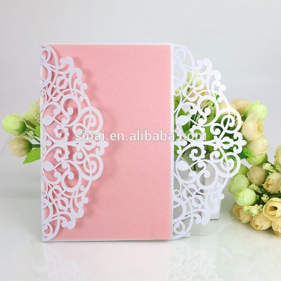 Luxury Personalized Laser Cut Cheap Wedding Invitation Card