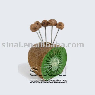 Kiwifruit Shape Mini Stainless Steel Fruit Fork Set