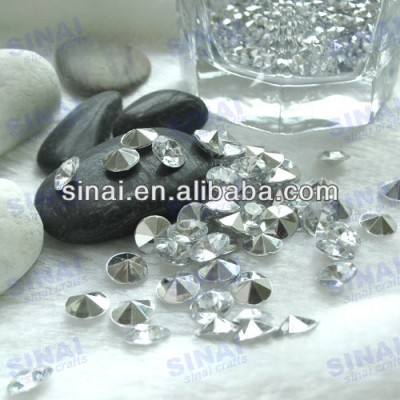 Factory Price Wedding Decoration / Silver Back Acrylic Diamond Confetti