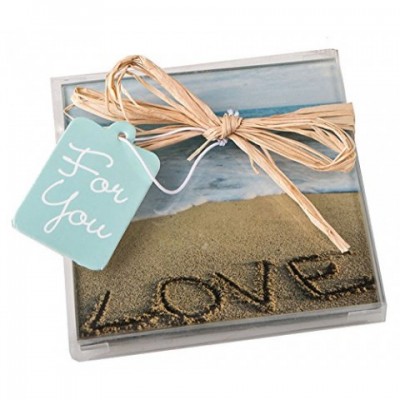 New Design Coaster /Love on the Beach glass coasters