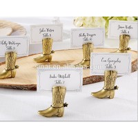 Wedding Favors Gold Cowboy Boot Place Card Holder