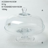 high quality clear glass wedding cake dome with stand