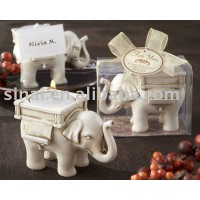 Wedding Favors/Lucky Elephant Antique Ivory-Finish Tea Light Holder