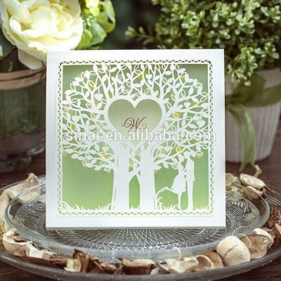 Green Tree Heart Personalized Wedding Invitation Card