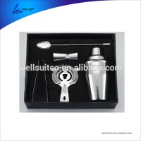 FDA New cocktail shaker set with strainer jigger muddle gift box