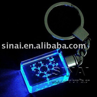 Led 3D Crystal Keychain