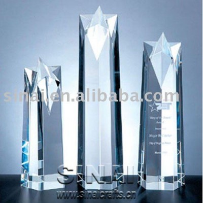 Personalized Crystal Star Obelisk Award Trophy