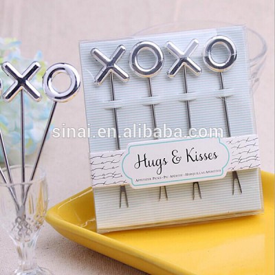 Wedding Favors Hugs & Kisses Stainless-Steel Appetizer Picks