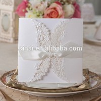 Customized White Wedding Invitation Cards