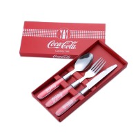 Promotion gift, Available custom logo design plastic handle cutlery set with gift paper box