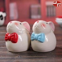 Ceramic lovely mouse painting design dolomite salt and pepper bottle