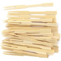 Eco-friendly Bamboo MN Brand 1000 Pieces 3.5" Bamboo Fruit Picks Mini Cocktail Forks with factory price